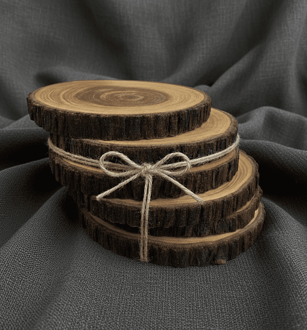 Подставка под горячее из спила абрикоса