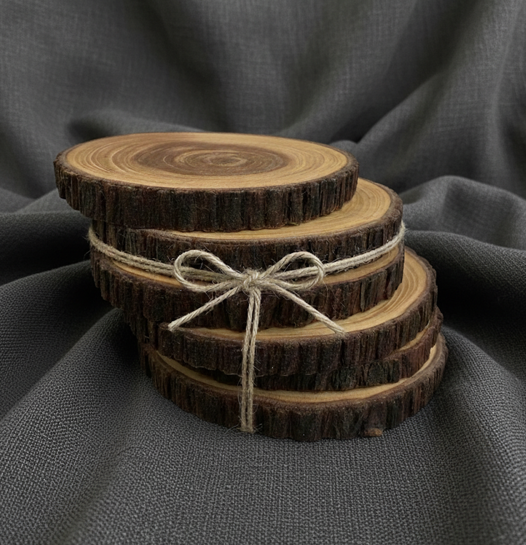 Подставка под горячее из дерева Подставка под горячее из спила абрикоса