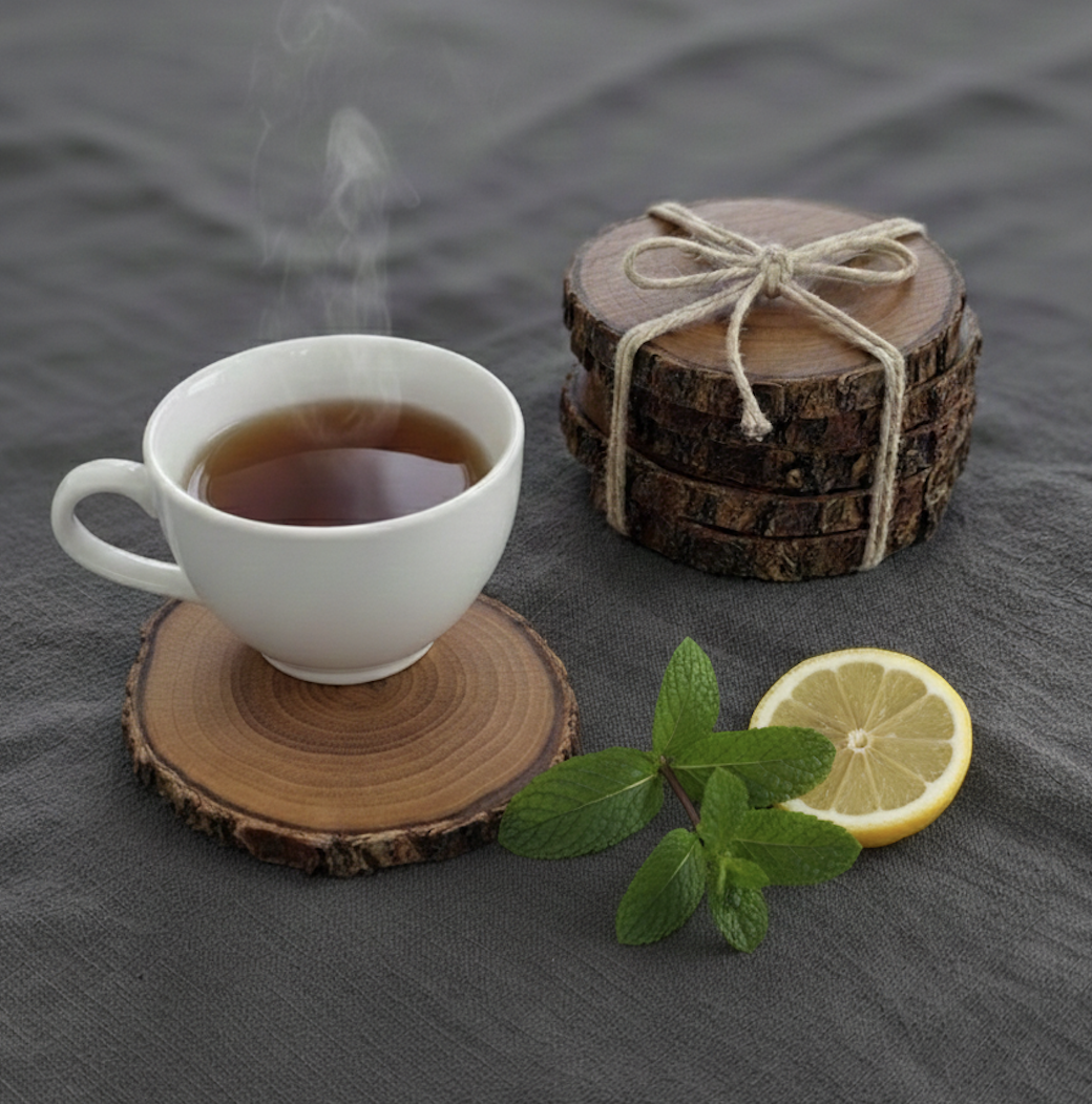 Подставка под горячее из спила межжевельника