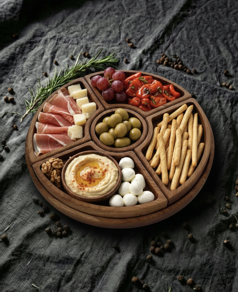 Менажница из дуба Менажница из дуба на 5 секций