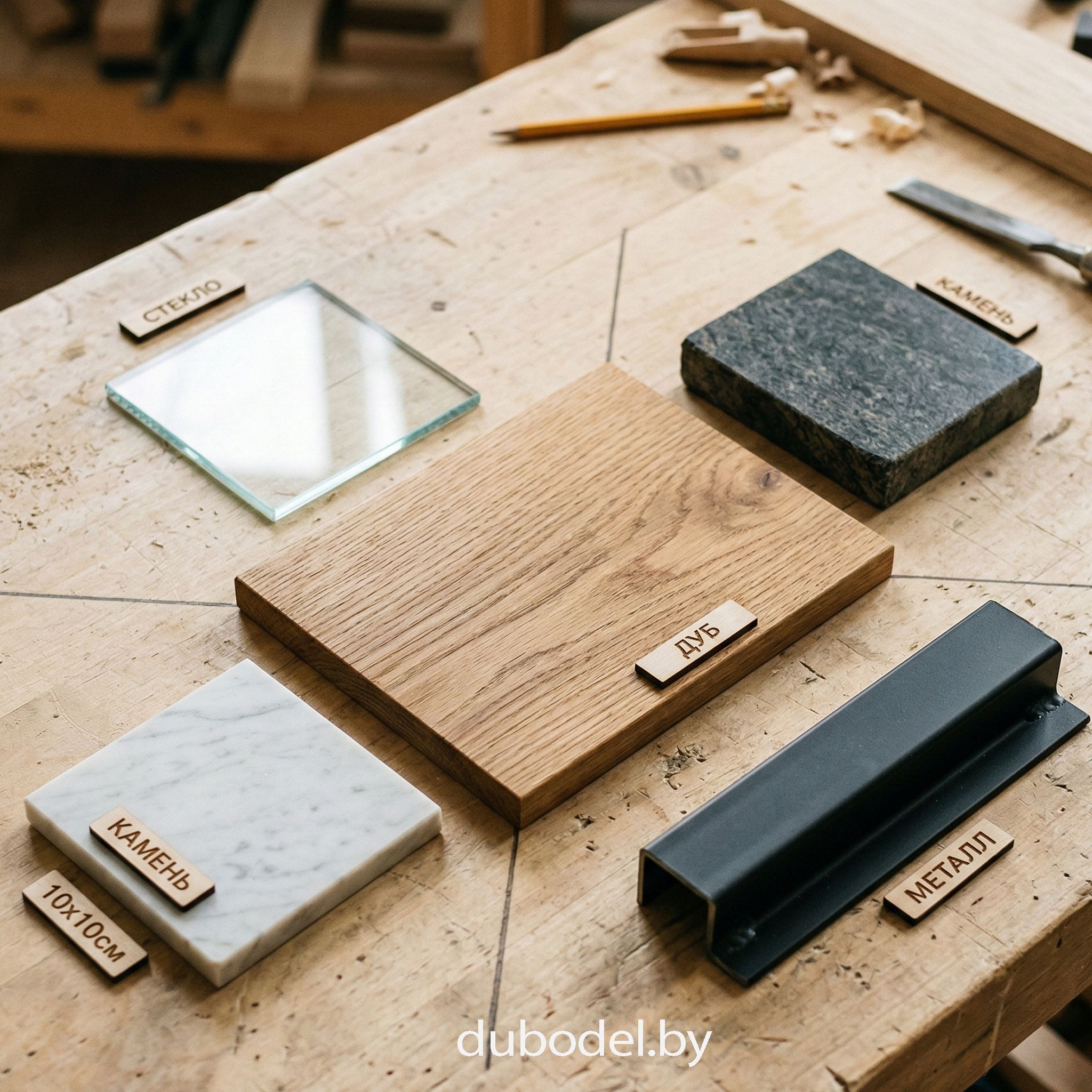 Сочетание материалов с дубом